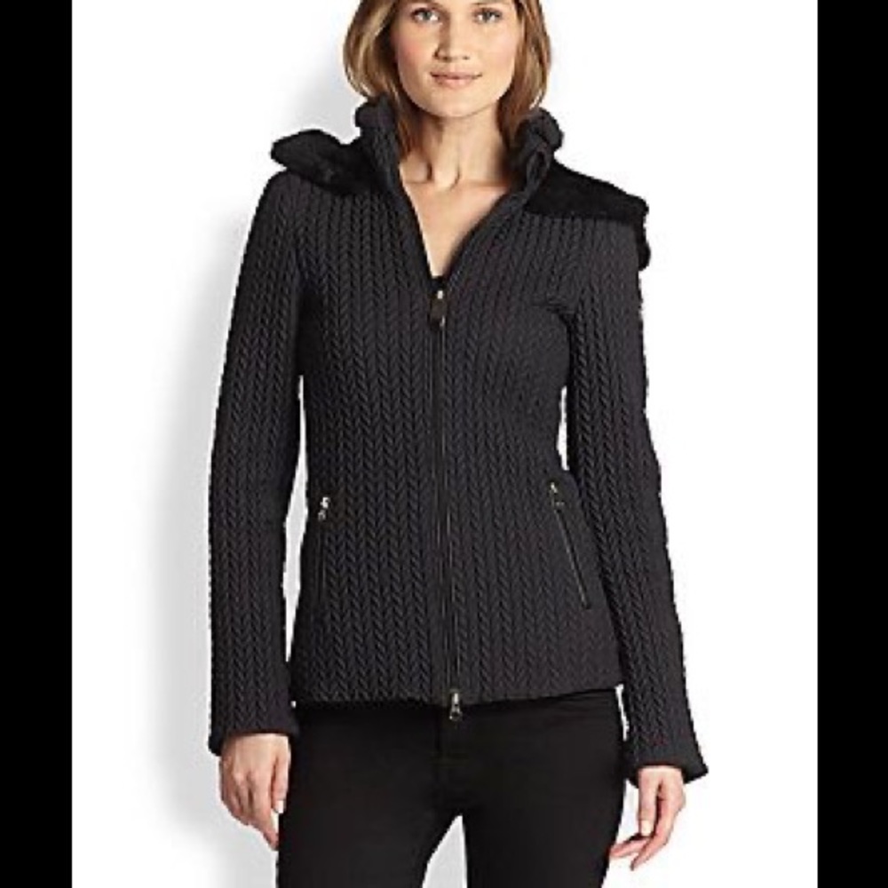PostCard Maia Quilted Fur/Leather Hood Jacket NWOT